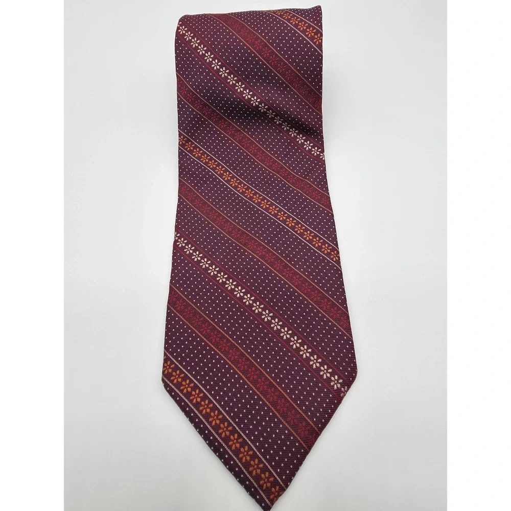 J.CREW Silk Tie Striped Red Orange Blue 57